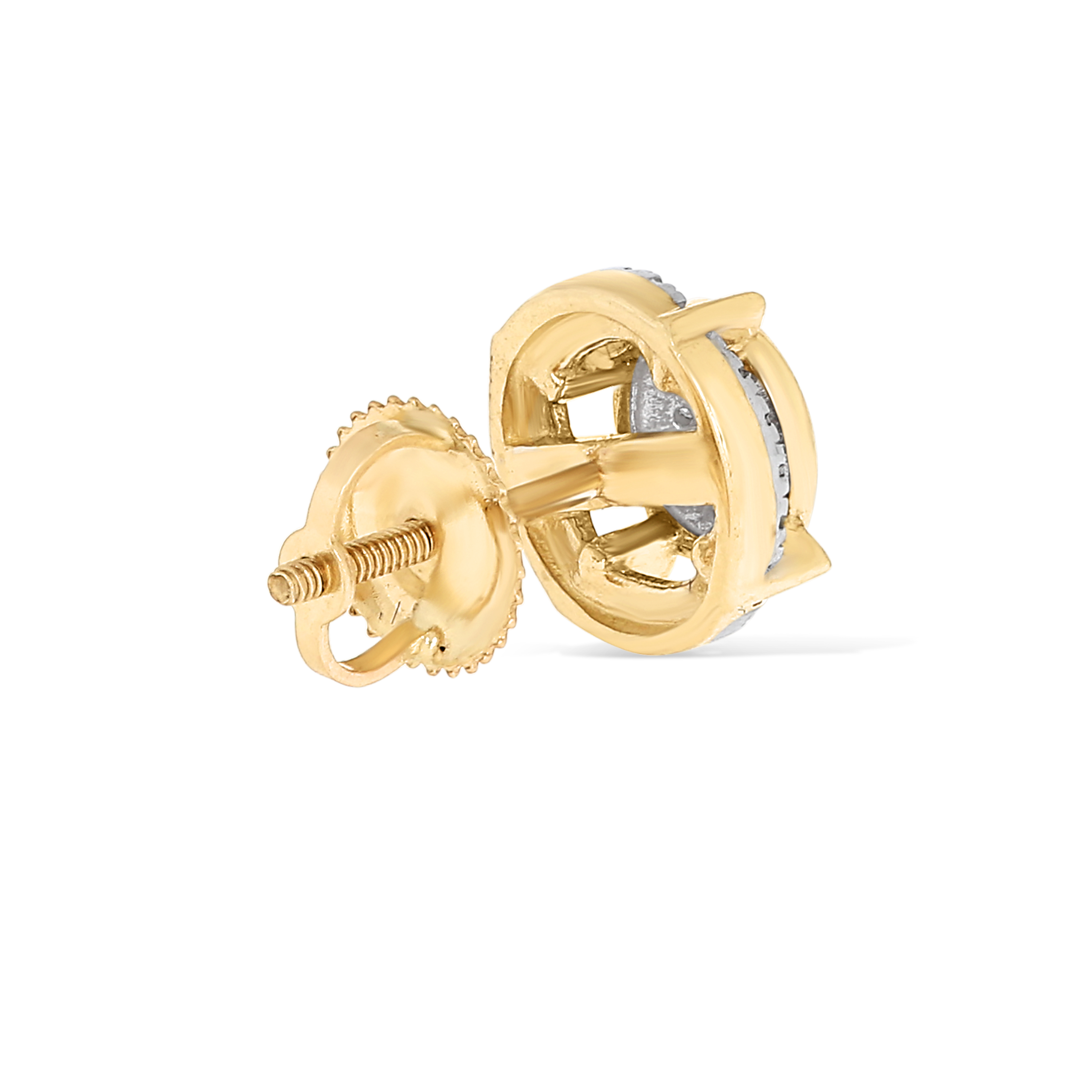 Round Design Diamond Earrings 0.14 ct. 10k Yellow Gold